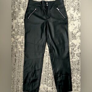 Zara faux leather pants with zippers